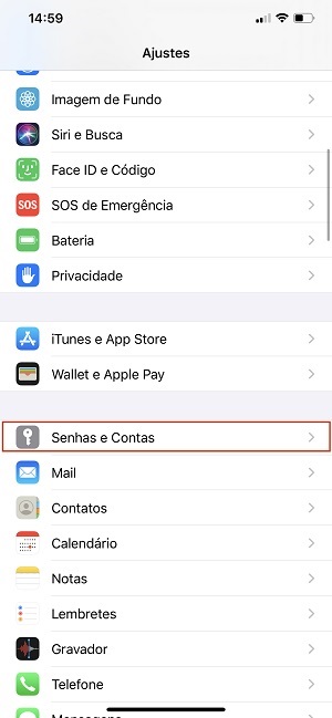 Iphone, Ipad: Mail nos ajustes