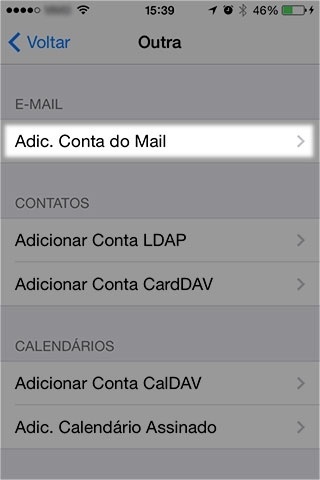 Iphone, Ipad: Conta do Mail