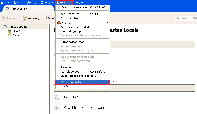 Thunderbird: Adicionar conta