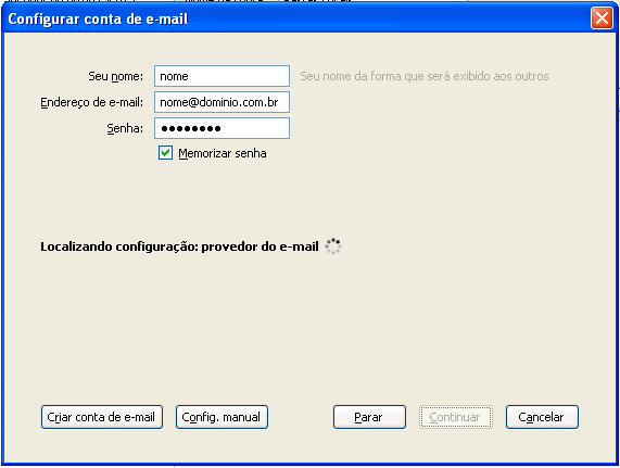 Thunderbird: Pesquisa automática